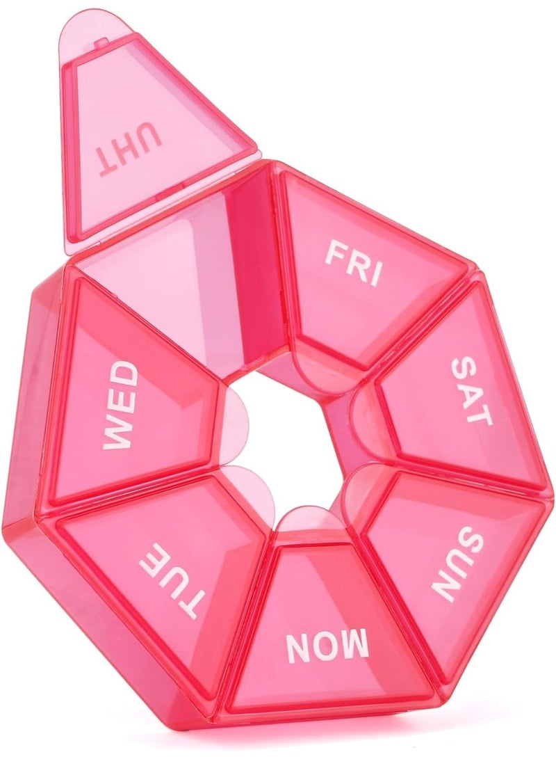 منظم حبوب يومي لمدة 7 أيام، علبة صغيرة الحجم مناسبة للسفر للفيتامينات والمكملات الغذائية، سهلة الحمل والتنظيم. - Image 4